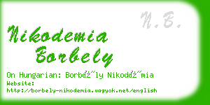 nikodemia borbely business card